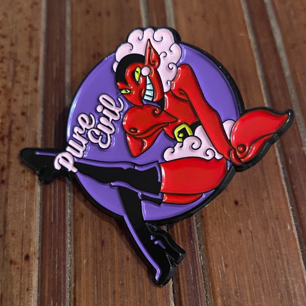 Lapel Pin Pure Evil Sexy Satan ( 313 )
